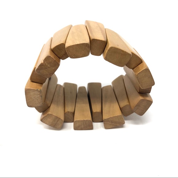 Wood wide stretch bracelet - Picture 6 of 7